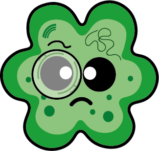 Ilustración de microalga pensativa